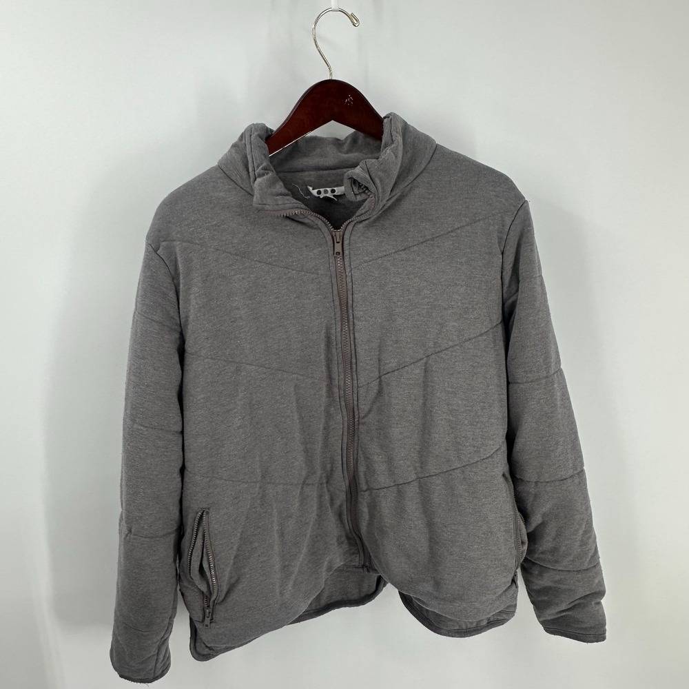 Three Dots Insulated Winter Wear Quilted Full Zip Puffer Jacket Gray‎ Size XL